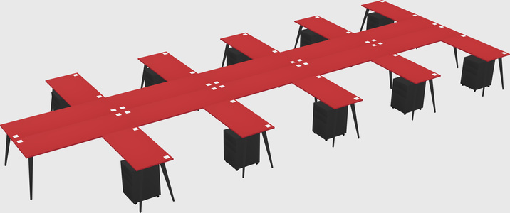 Shared l-shaped office desk system