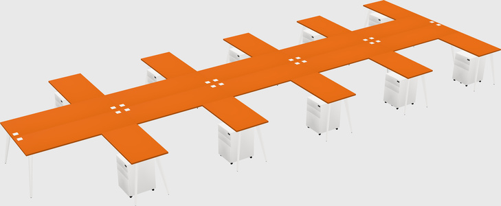 Shared l-shaped office desk system