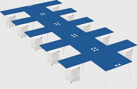 Shared l-shaped office desk system