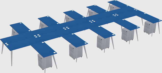 Shared l-shaped office desk system