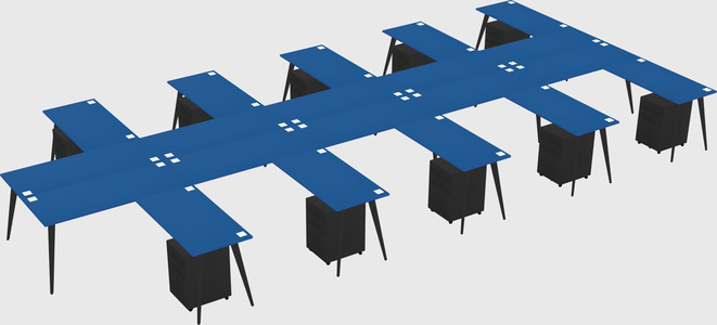 Shared l-shaped office desk system