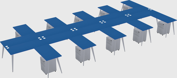 Shared l-shaped office desk system