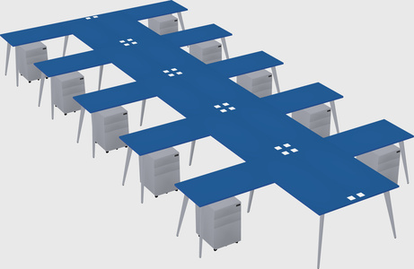 Shared l-shaped office desk system