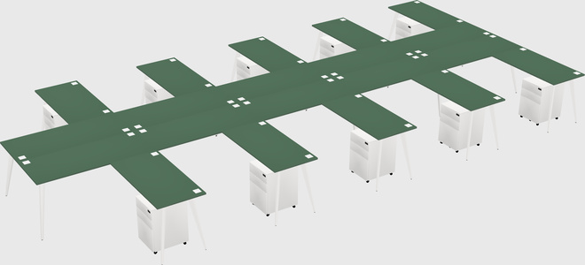 Shared l-shaped office desk system