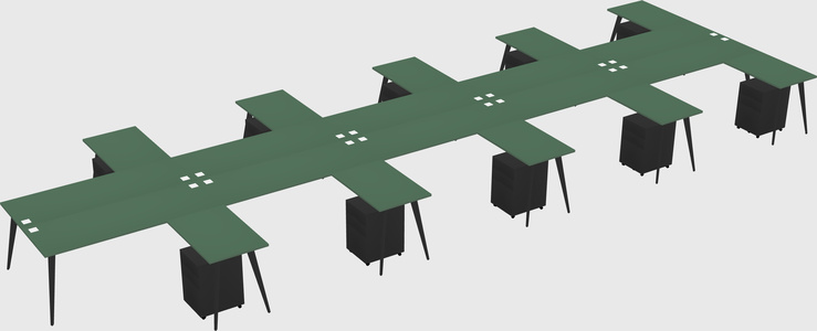 Shared l-shaped office desk system