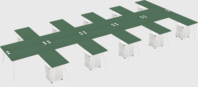 Shared l-shaped office desk system