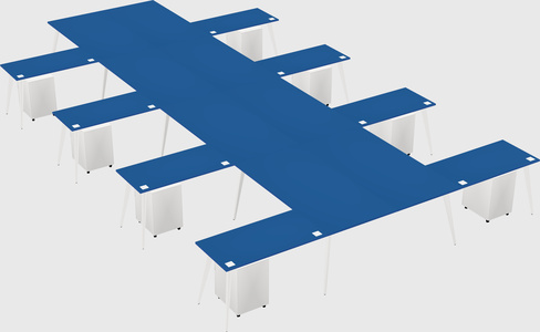 Shared l-shaped office desk system