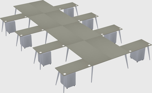 Shared l-shaped office desk system