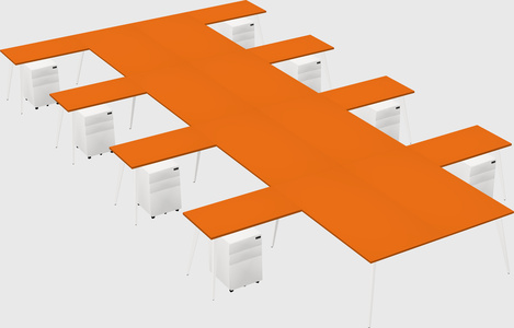 Shared l-shaped office desk system
