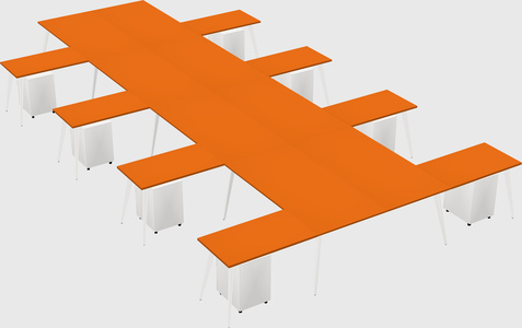 Shared l-shaped office desk system