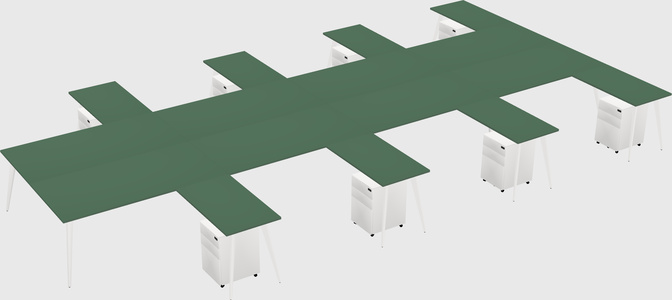 Shared l-shaped office desk system