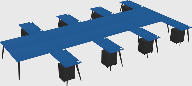 Shared l-shaped office desk system