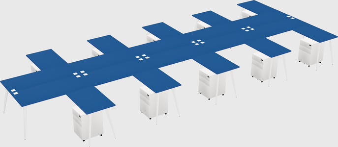 Shared l-shaped office desk system