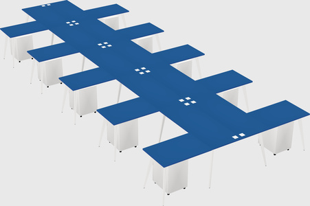 Shared l-shaped office desk system