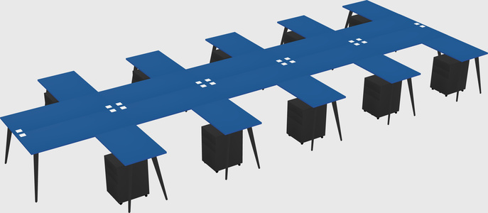 Shared l-shaped office desk system