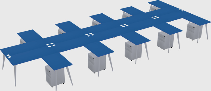 Shared l-shaped office desk system