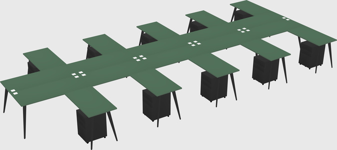 Shared l-shaped office desk system