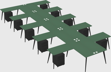 Shared l-shaped office desk system