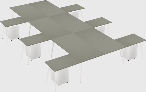 Shared l-shaped office desk system