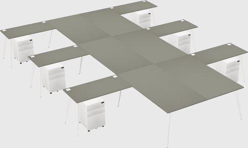 Shared l-shaped office desk system