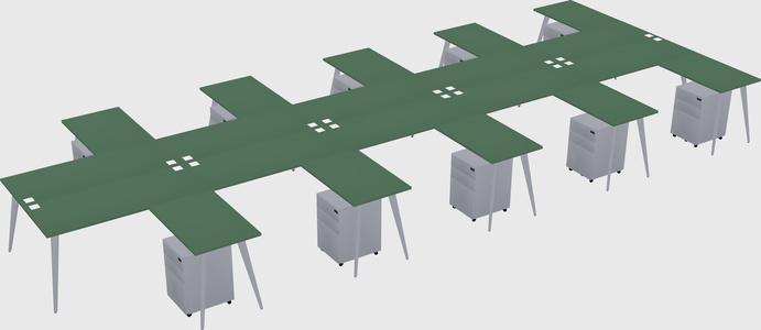 Shared l-shaped office desk system