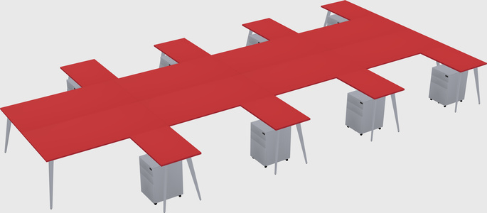 Shared l-shaped office desk system
