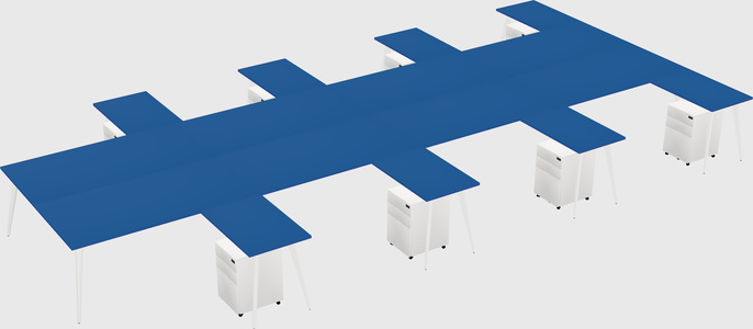 Shared l-shaped office desk system
