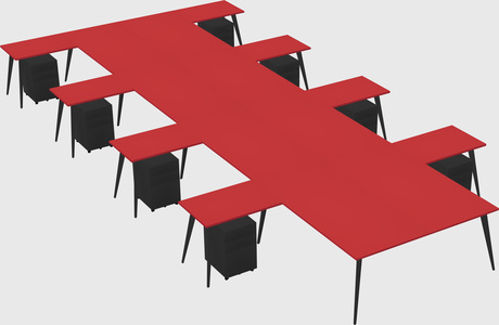 Shared l-shaped office desk system