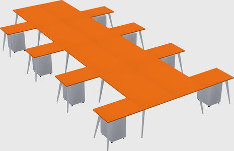 Shared l-shaped office desk system