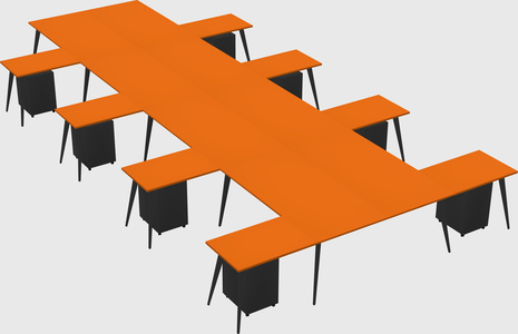 Shared l-shaped office desk system