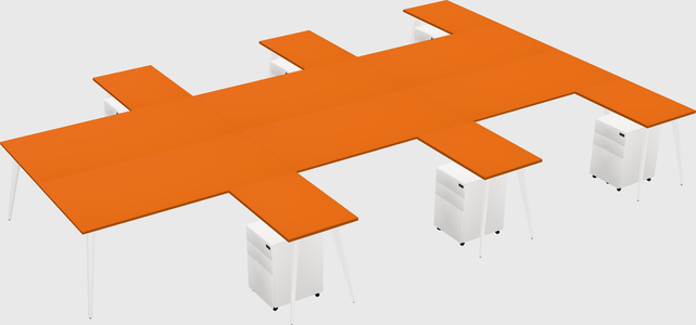 Shared l-shaped office desk system