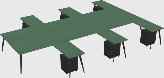 Shared l-shaped office desk system