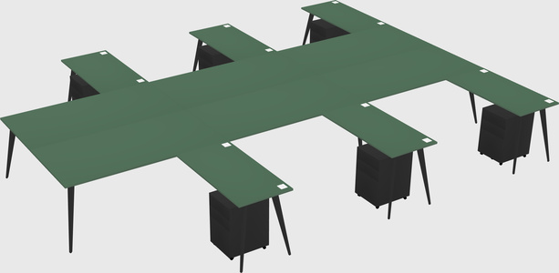 Shared l-shaped office desk system