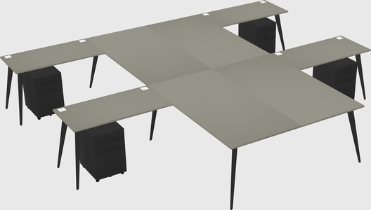 Shared l-shaped office desk system