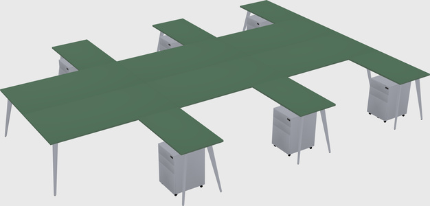 Shared l-shaped office desk system