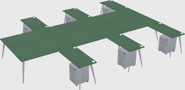 Shared l-shaped office desk system