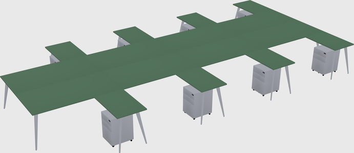 Shared l-shaped office desk system