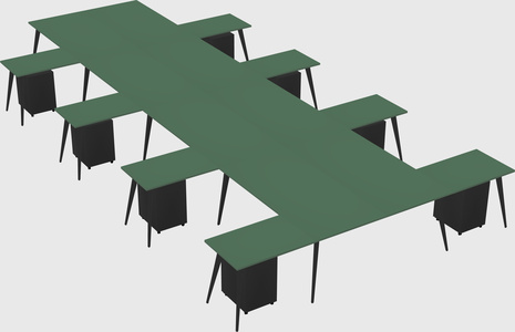 Shared l-shaped office desk system