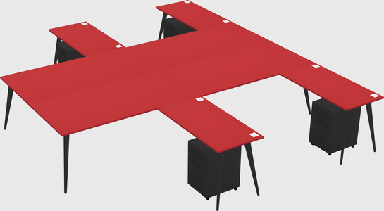 Shared l-shaped office desk system