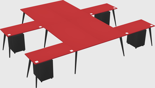 Shared l-shaped office desk system
