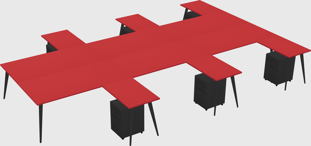 Shared l-shaped office desk system
