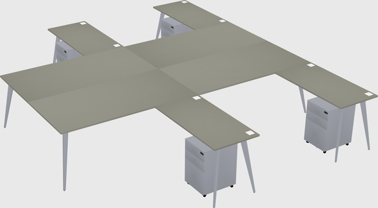 Shared l-shaped office desk system