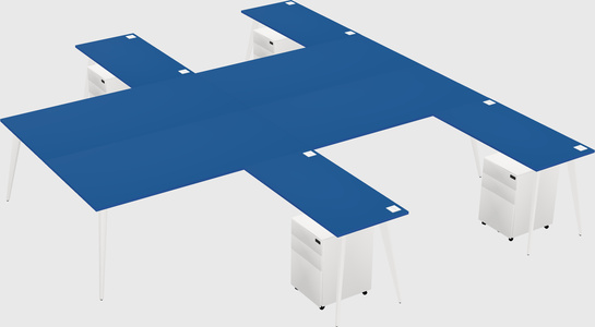 Shared l-shaped office desk system