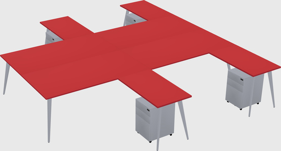 Shared l-shaped office desk system
