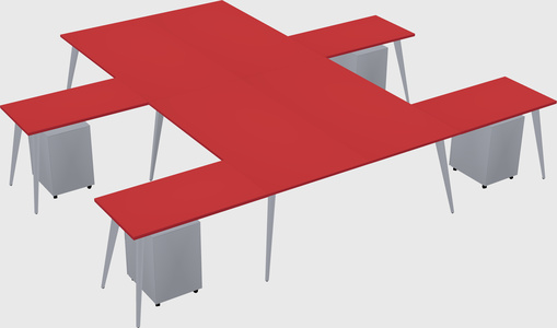Shared l-shaped office desk system