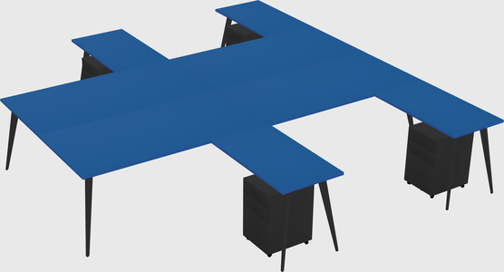Shared l-shaped office desk system