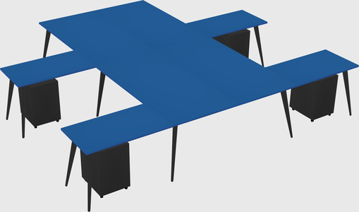 Shared l-shaped office desk system