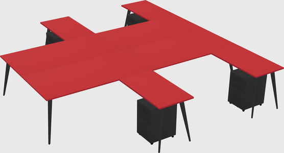 Shared l-shaped office desk system