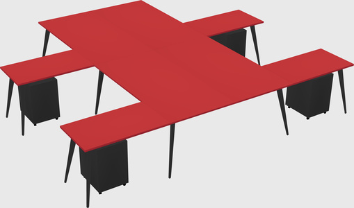 Shared l-shaped office desk system