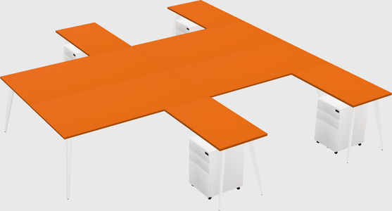 Shared l-shaped office desk system